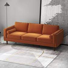 Luxury Modern Velvet Sofa Orange
