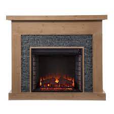 Freestanding Wooden Electric Fireplace