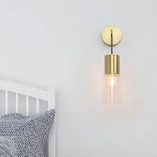 Clear Glass Lamps Brass Wall Lamp