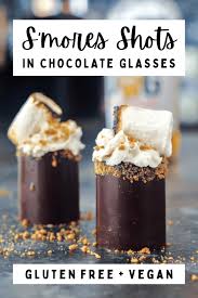 S Mores Shots In Chocolate Glasses