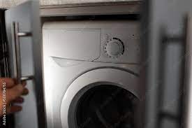 Close Up Of Washing Machine Inside