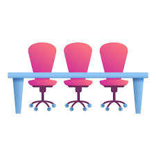 Office Desk Chairs Icon Cartoon Of