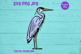 Blue Heron Bird Svg Png Jpg Graphic