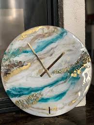 Resin Wall Clock Marble Effect