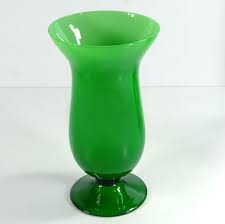 Vintage Italian Green Glass Vase 1970s