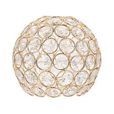 Cover Chandelier Crystal Lampshade Gold