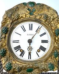 French Enamel Wall Clock Brass