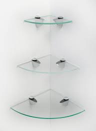 Cascading Tempered Glass Corner Shelves