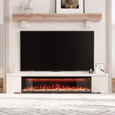 Casainc 76 43 In W Black Led Electric Fireplace Vl Wf Bi74