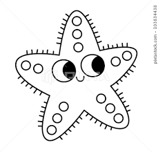 Vector Black And White Starfish Icon