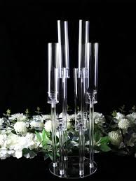 1set 6 Heads Clear Glass Circle Candle