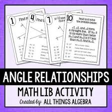 Angle Relationships Math Lib Activity