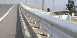 metal beam crash barrier with base plate