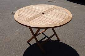 Teak Round Folding Table 120cm Garden