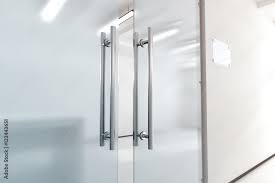 Blank Glass Door With Metal Handles