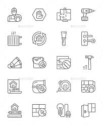 Set Of Home Renovation Line Icons Pack