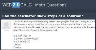 Calculator Show Steps Of A Solution