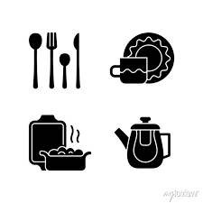 Dinner Accessories Black Glyph Icons