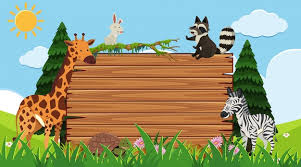 Border Template With Wild Animals In