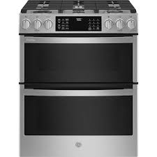 Ge Profile 30 Smart Slide In Front Control Gas Double Oven Convection Fingerprint Resistant Range Stainless Steel