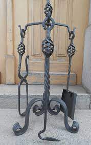 Hand Forged Fireplace Tools Set Wrought