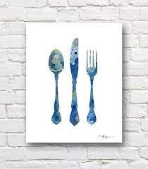 Knife Fork Spoon Art Print Abstract