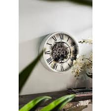 White Vintage Gear Wall Clock