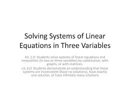 Solving Systems Of Linear Equations