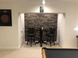Stacked Stone Basement Accent Wall Diy