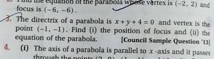 3 The Directrix Of A Parabola Is X Y 4