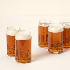City Skyline Beer Glasses Set Of 2