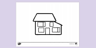 House Map Icon Ks1 Colouring Sheets