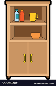 Kitchen Cabinet Isolated Icon Royalty
