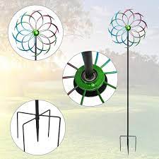 Jaxpety 79 In Metal Kinetic Wind Spinner For Garden And Yard Decoration Windmill Ornamental
