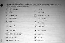 Solved Homework Solving Exponential