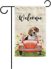 Bageyou Welcome Spring Dog Garden Flag