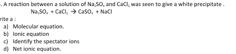 Solved A Reaction Between A Solution