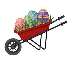 Vector Easter Eggs In Wheelbarrow Icon
