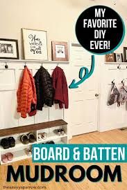 Diy Mudroom Wall With Board And Batten