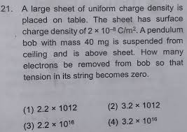 A Large Sheet Of Uniform Charge Density