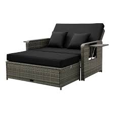 Wicker Loveseat Sofa With Multipurpose
