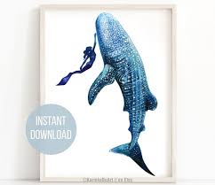 Whale Shark Painting Whale Print