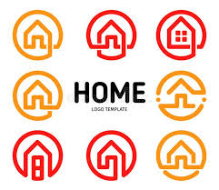 Home Logos Outline Style Vector
