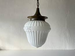 Art Deco Milk Glass Ceiling Lamp