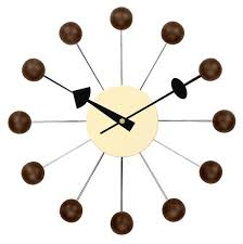 George Nelson Ball Clock Walnut Mid