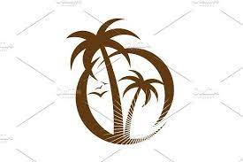 Palm Tree Emblem Decal Wall Art Palm