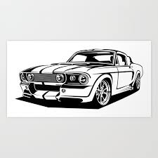 Classic American Muscle Car Icon Vector