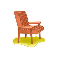 Wooden Chair For Garden 3d Vector