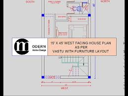 15x45west Facing House Plan With Vastu