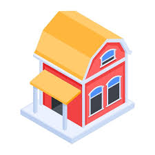 Ready To Use Isometric Icon Of Farm House